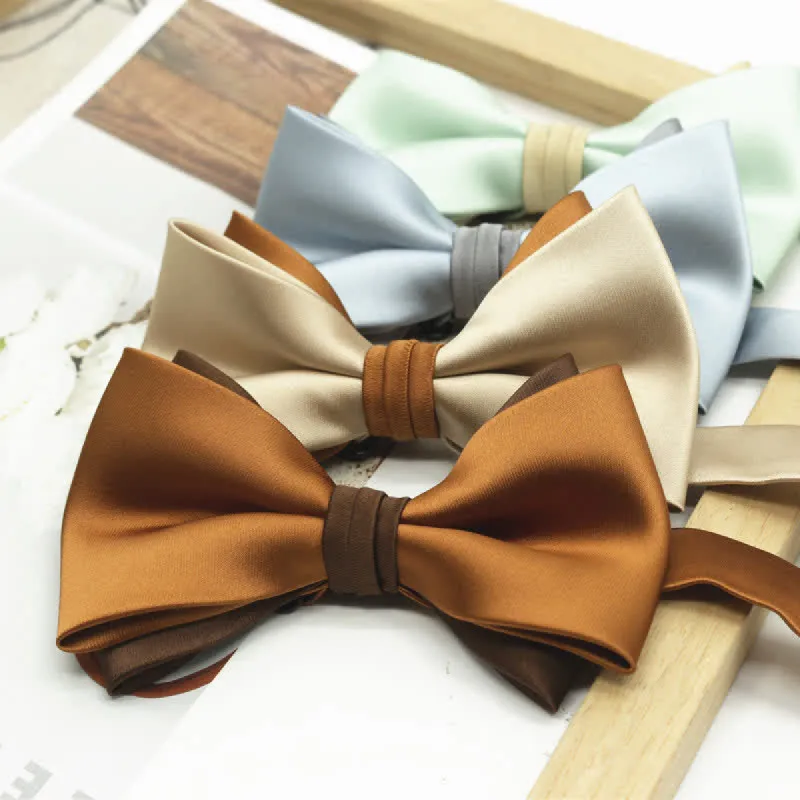 Men's Two Tone Double-Deck Wedding Business Bow Tie sold by FloralTrip