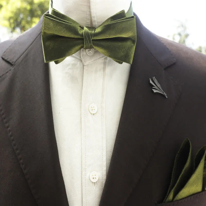 Men's Bright Double-Layered Solid Color Bow Tie sold by FloralTrip