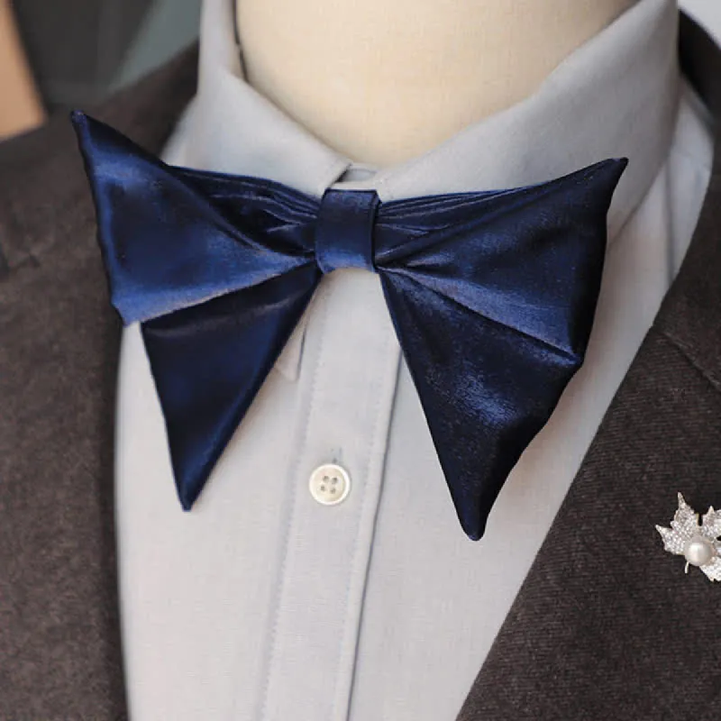 Men's Glossy Butterfly-Like Oversized Pointed Bow Tie sold by FloralTrip