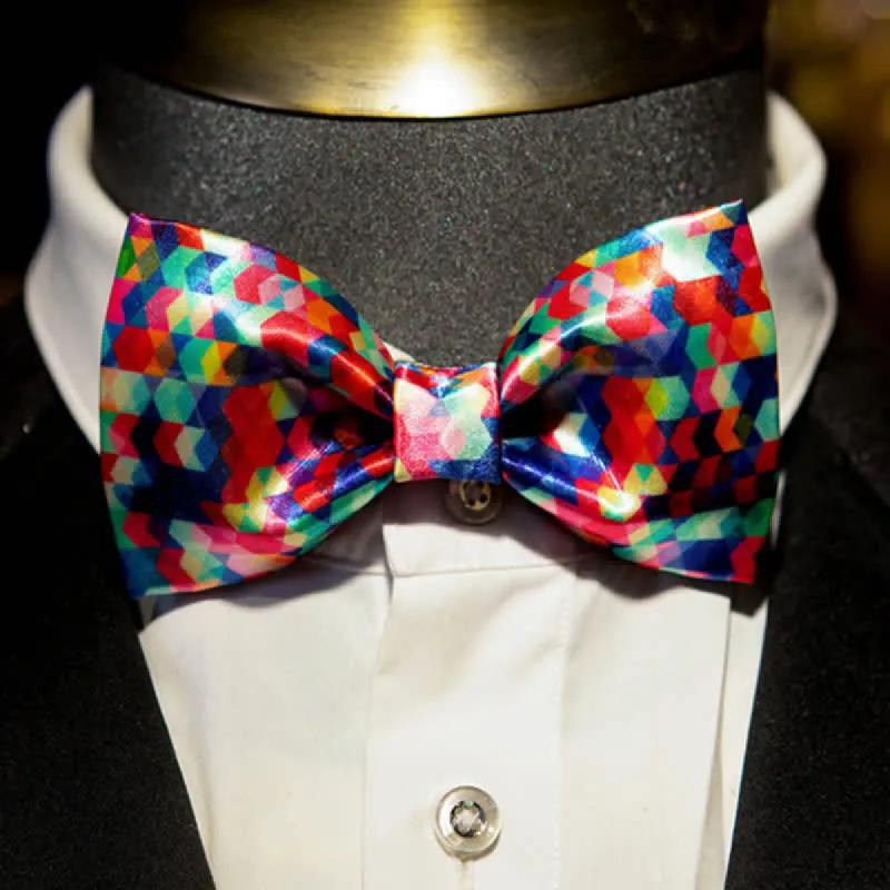 Men's Kaleidoscope Dazzle Colorful Printing Bow Tie sold by FloralTrip
