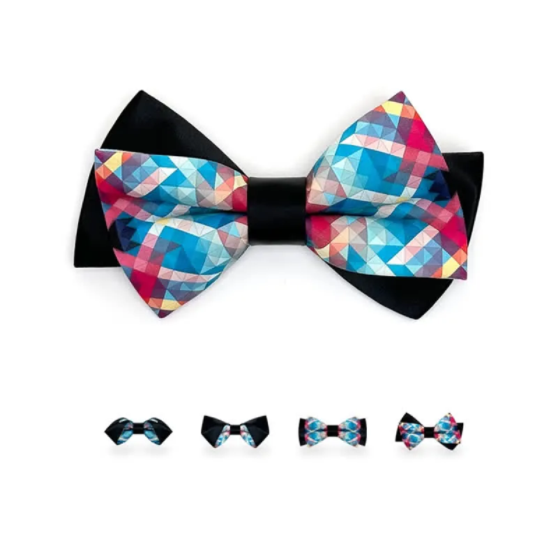 Men's Black Mercerized Fantasy Digital Print Bow Tie sold by FloralTrip