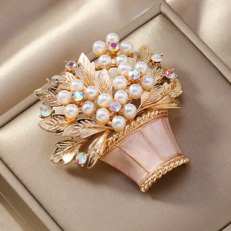 Women's Faux Pearls Flower Basket Brooch sold by FloralTrip product image thumbnail 5