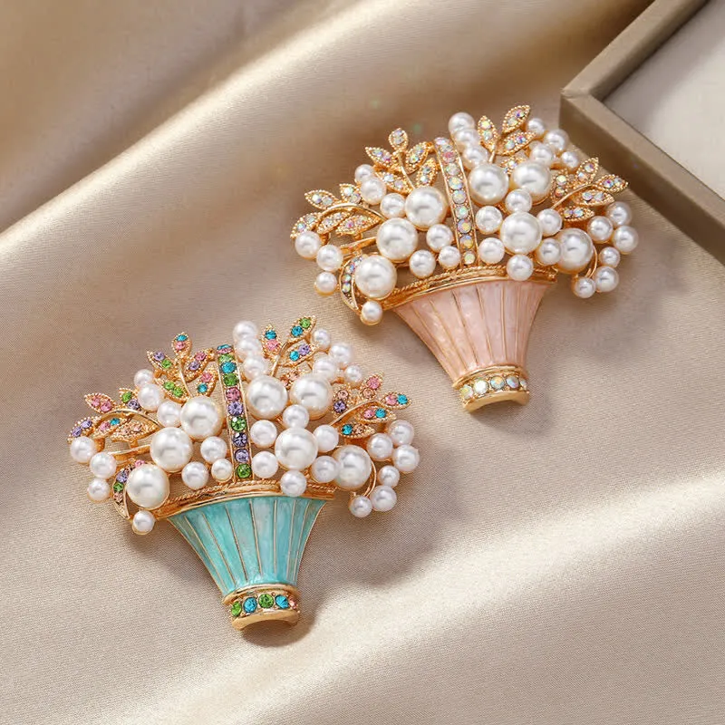 Women's Faux Pearls Flower Basket Brooch sold by FloralTrip product image thumbnail 2