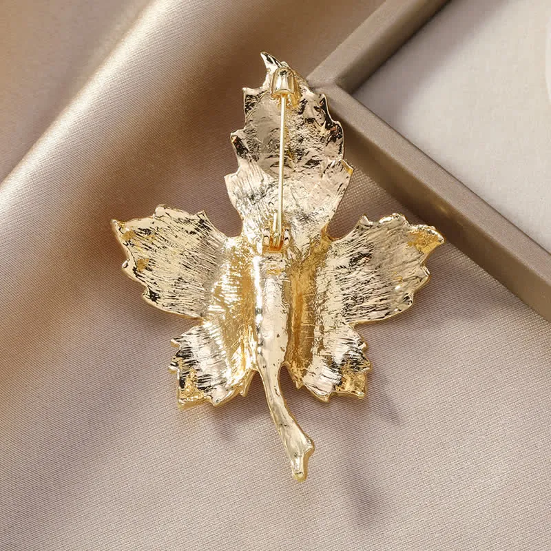 Women's Faux Pearl Maple Leaf Glaze Brooch sold by FloralTrip product image thumbnail 3