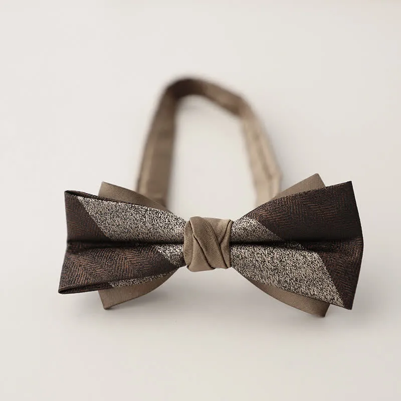 Men's Double Layers Striped Floral Colored Bow Tie sold by FloralTrip product image thumbnail 3