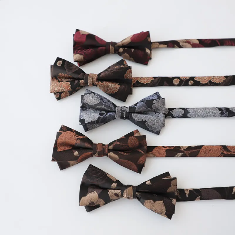 Men's Retro Floral Double Layers Bow Tie sold by FloralTrip