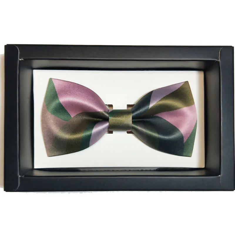Men's Forest Green & Pink Double Layered Bow Tie sold by FloralTrip product image thumbnail 4