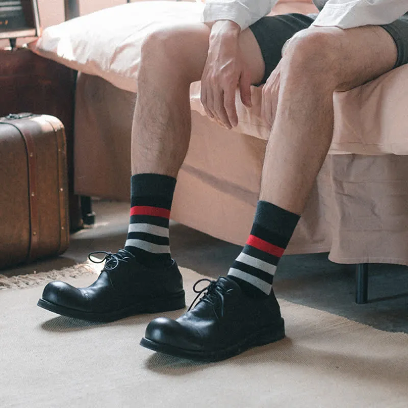 Men's Colorful Striped Classic Design Crew Socks sold by FloralTrip