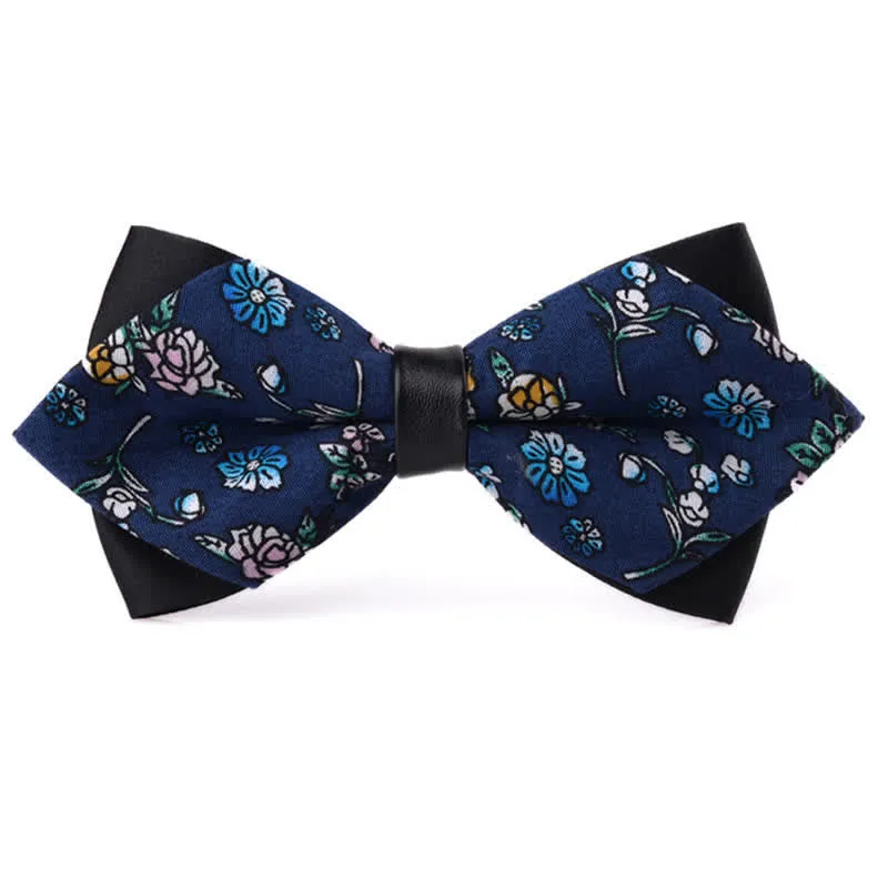 Men's Floral Double Layered Pointed Cotton Bow Tie sold by FloralTrip product image thumbnail 5