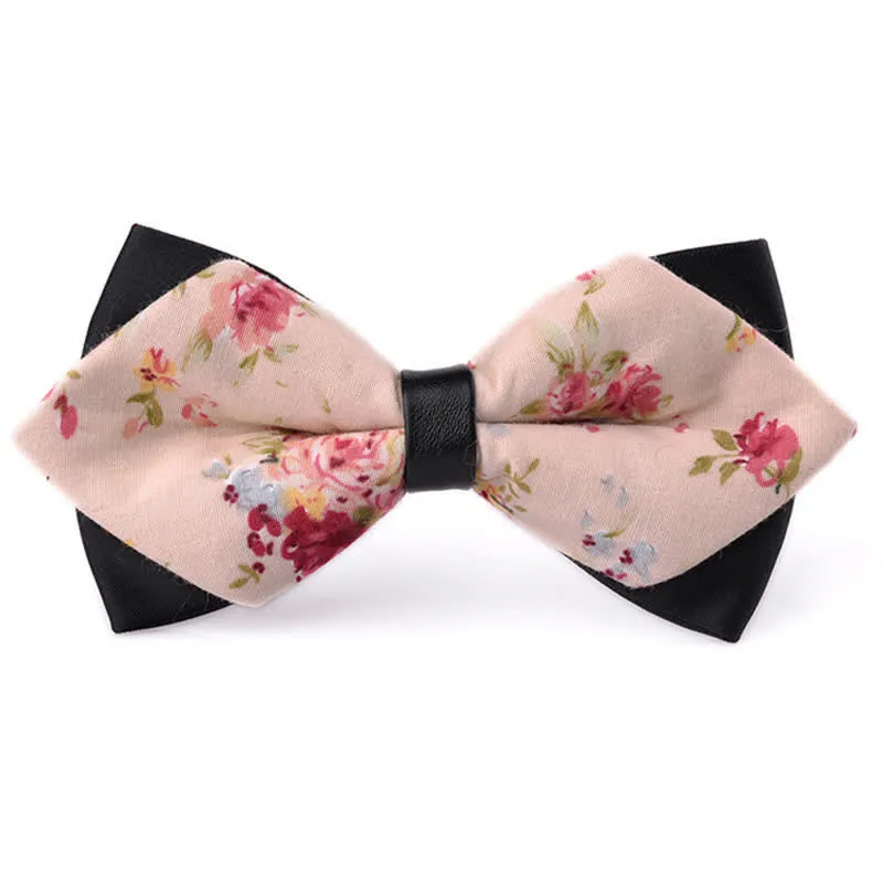 Men's Floral Double Layered Pointed Cotton Bow Tie sold by FloralTrip product image thumbnail 2