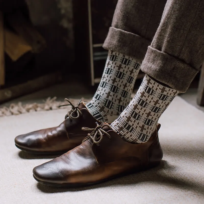 Men's Vintage Cross Gentleman Crew Socks sold by FloralTrip