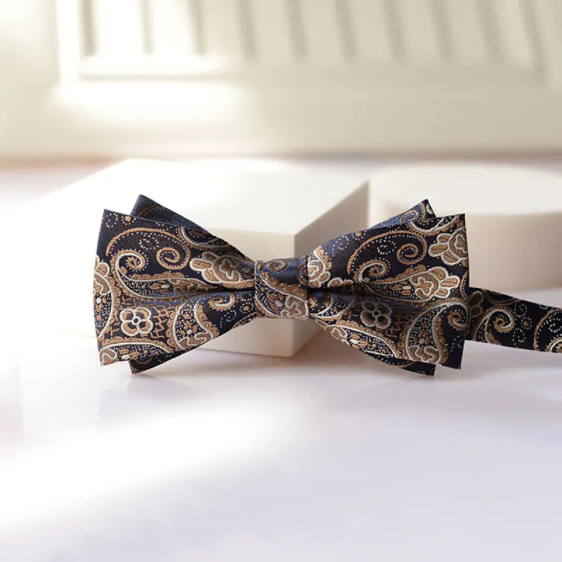 Men's Vintage Paisley Pattern Double Layers Bow Tie sold by FloralTrip