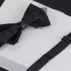 Men's Classical Paisley Crystal Bow Tie with Lapel Pin sold by FloralTrip