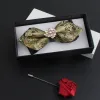Men's Classical Paisley Crystal Bow Tie with Lapel Pin sold by FloralTrip