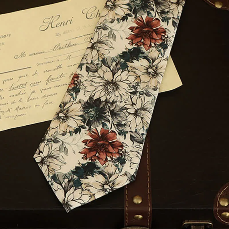 Men's Nostalgic Blossoms Art Peony Necktie sold by FloralTrip product image thumbnail 3