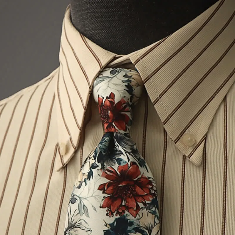 Men's Nostalgic Blossoms Art Peony Necktie sold by FloralTrip