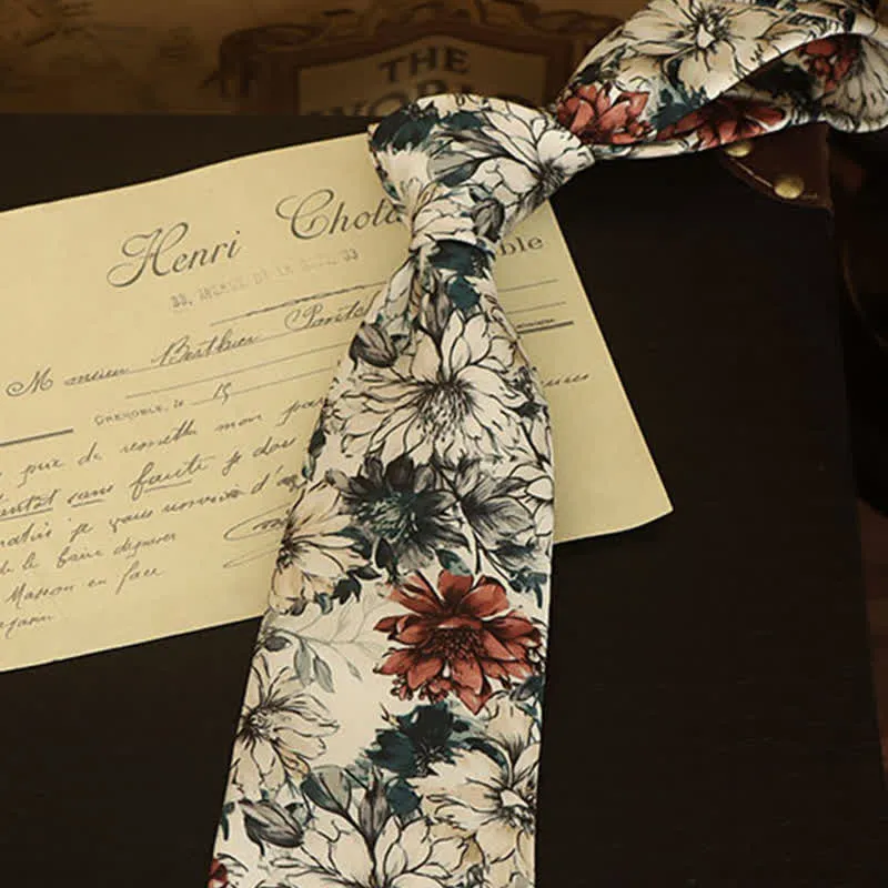 Men's Nostalgic Blossoms Art Peony Necktie sold by FloralTrip product image thumbnail 2