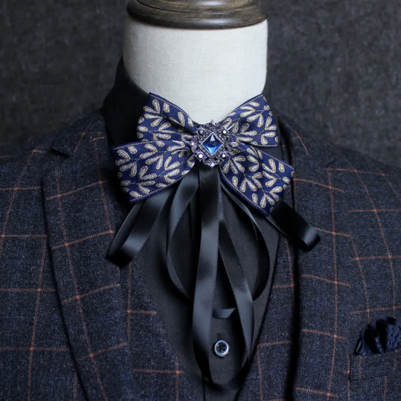 Classic British Style Ribbon Tassel Bow Tie sold by FloralTrip