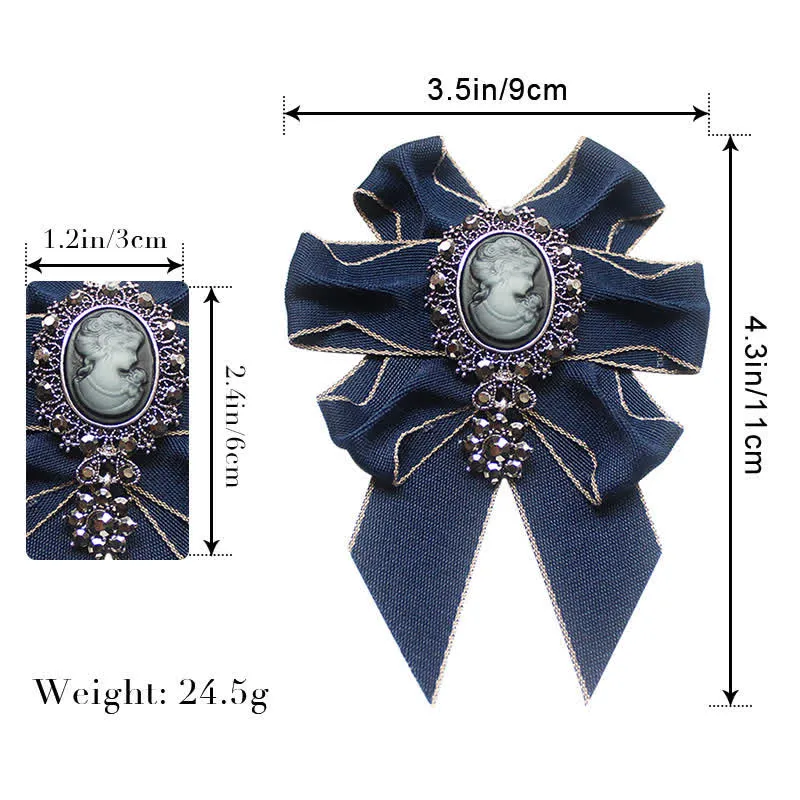 Ribbon Rhinestone Lady Relief Wedding Bow Tie sold by FloralTrip product image thumbnail 3