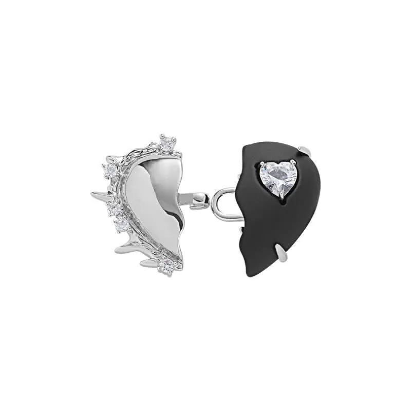 Women's Black Silver Matching Heart Belt Clip sold by FloralTrip