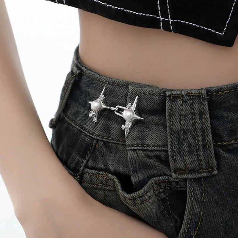 Women's Pearl Stars Shape Jean Buttons Belt Clip sold by FloralTrip product image thumbnail 3
