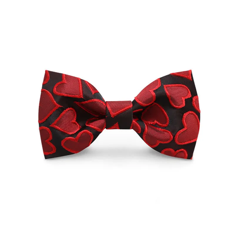 Men's Love Heart Embroidery Bow Tie sold by FloralTrip