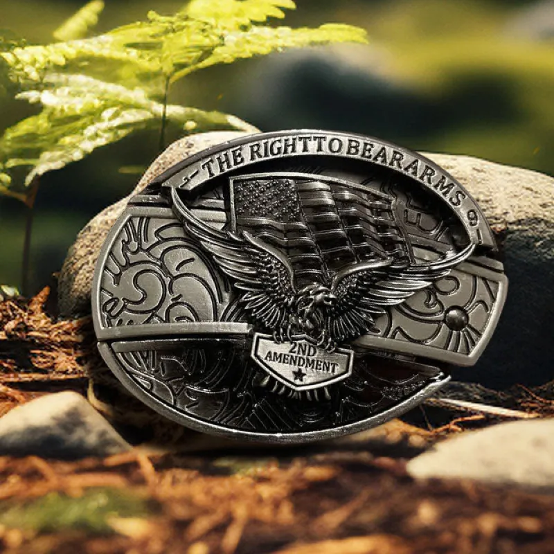 DIY Eagle USA Flag Buckle With Folding Knife sold by FloralTrip