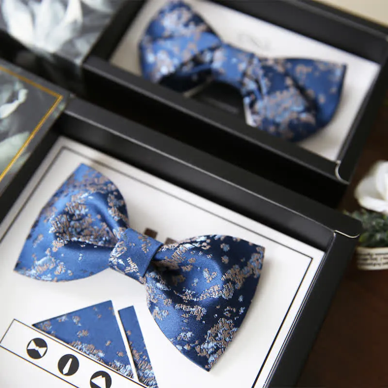 Men's Delicate Blue Floral Printed Bow Tie sold by FloralTrip