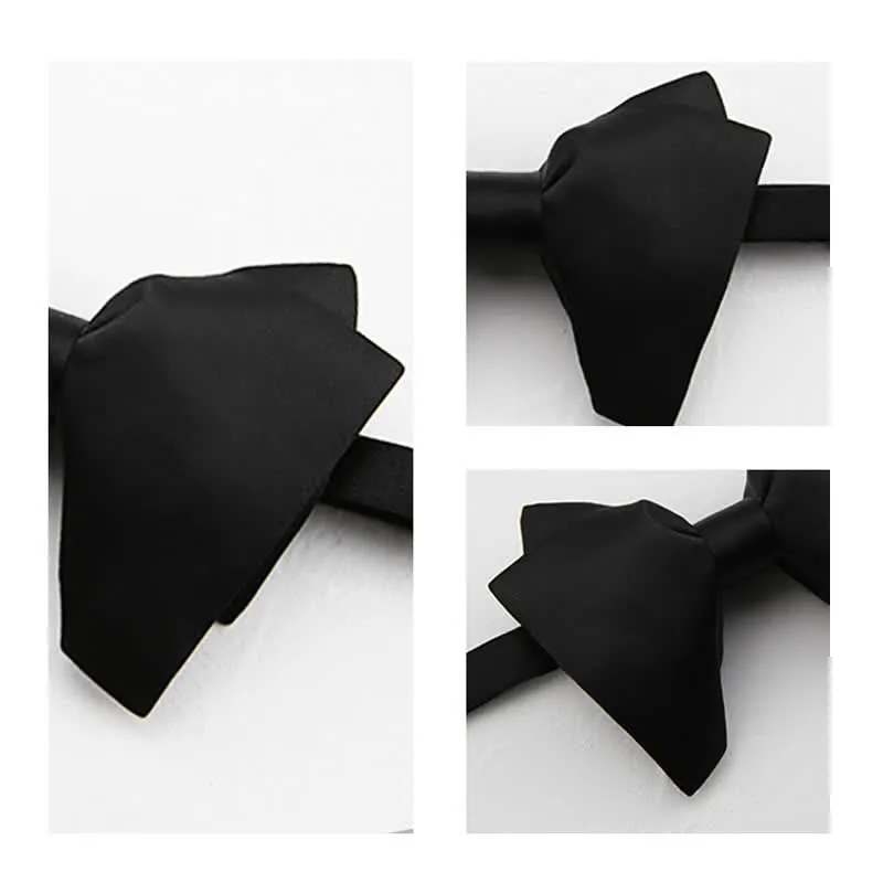 Men's Plain Solid Color Oversized Pointed Bow Tie sold by FloralTrip product image thumbnail 3