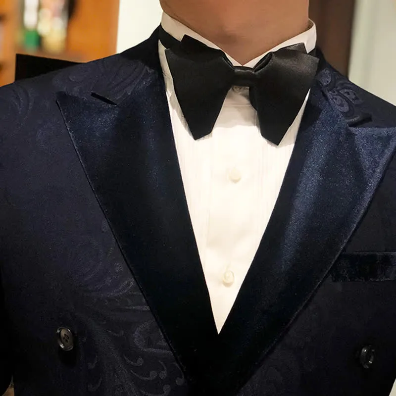 Men's Plain Solid Color Oversized Pointed Bow Tie sold by FloralTrip product image thumbnail 2