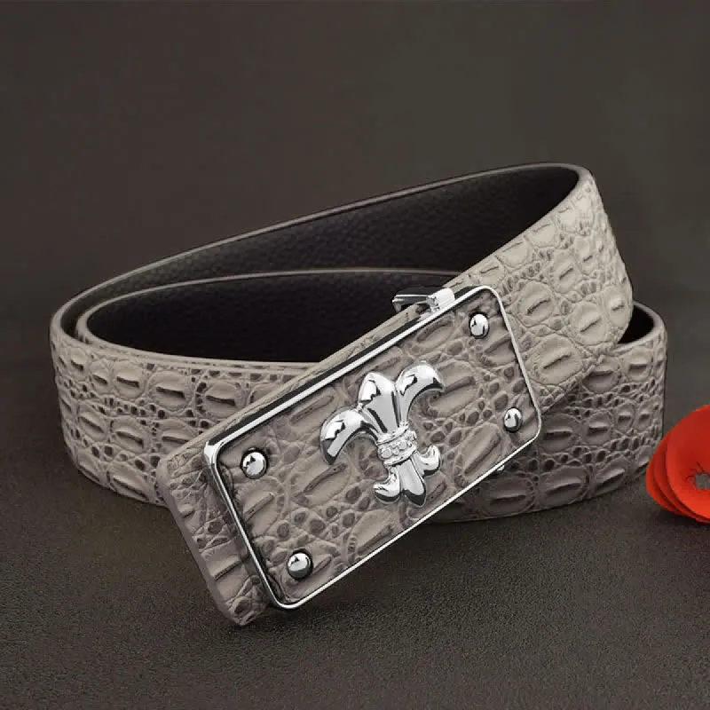 Men's Crocodile Printed Embossed Strap Leather Belt sold by FloralTrip