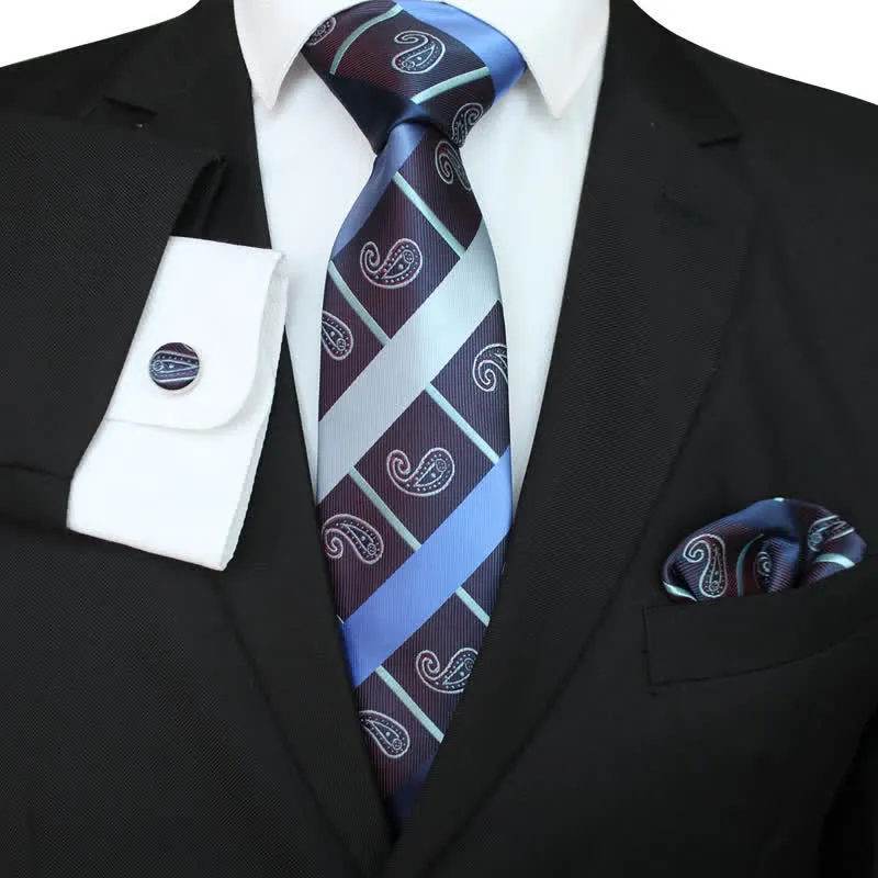 3Pcs Men's Striped Paisley Mixed Pattern Necktie Set sold by FloralTrip product image thumbnail 4