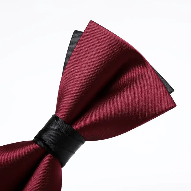 Men's Red Black Double-Layered Wedding Groom Bow Tie sold by FloralTrip product image thumbnail 4