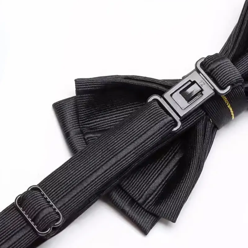 Men's Golden Thread Decor Double Layered Bow Tie sold by FloralTrip product image thumbnail 5