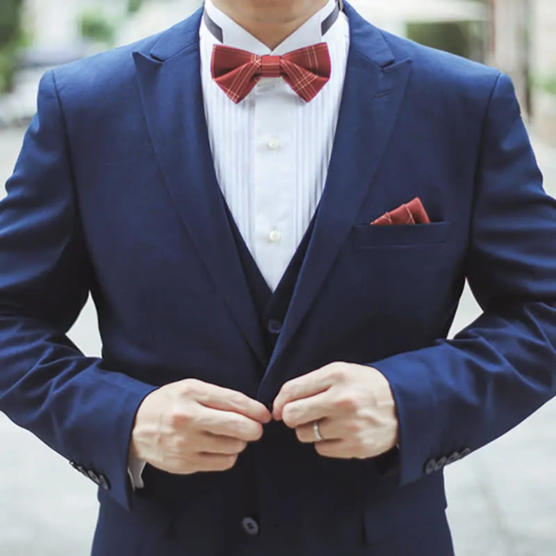 Men's British Style Classic Plaid Bow Tie sold by FloralTrip product image thumbnail 2