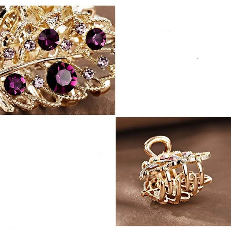 Women's Mini Sparkling Leaves Shape Claw Hair Clip sold by FloralTrip product image thumbnail 3