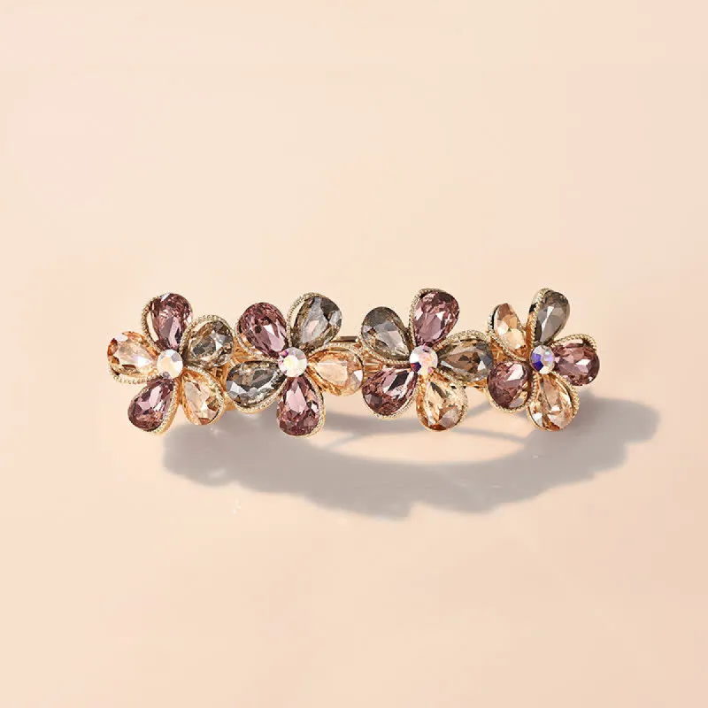 Women's Cute Crystal Flower Horizontal Hair Clip sold by FloralTrip
