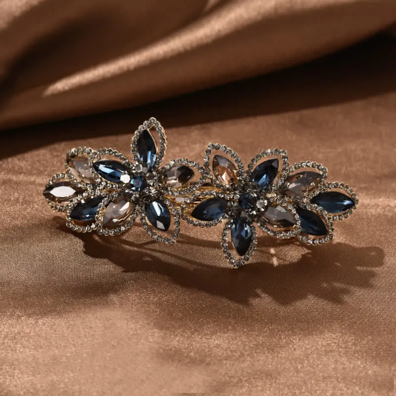 Women's Retro Crystal Flower Spring Hair Clip sold by FloralTrip