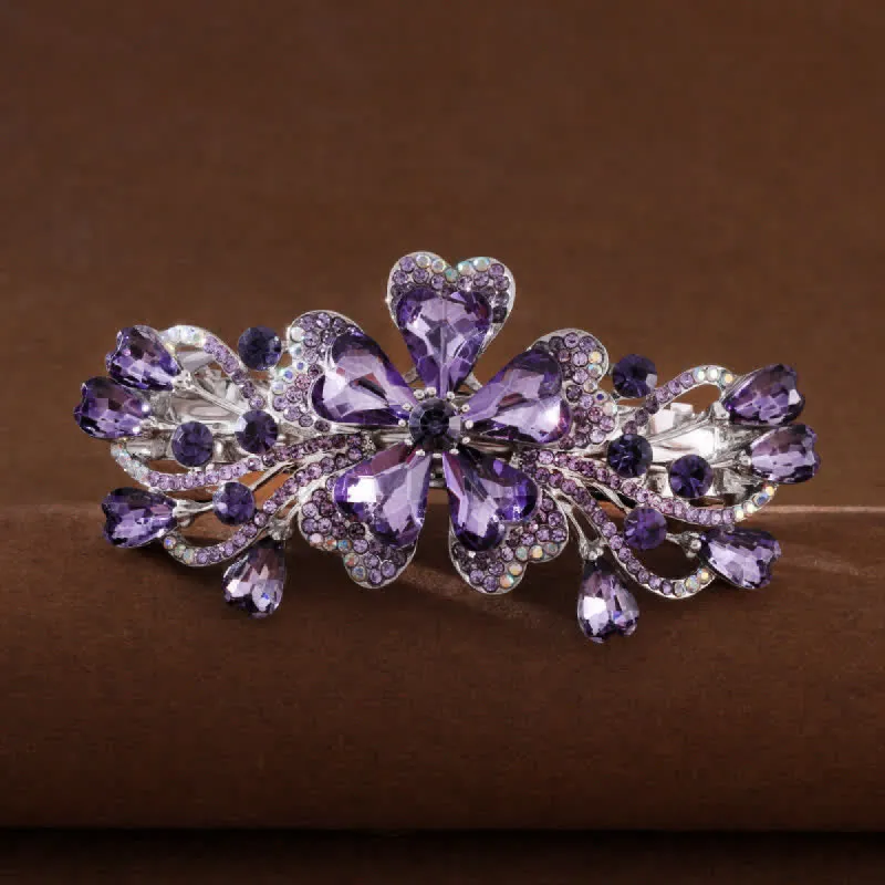Women's Elegant Floral Sparkly Crystal Hair Clip sold by FloralTrip