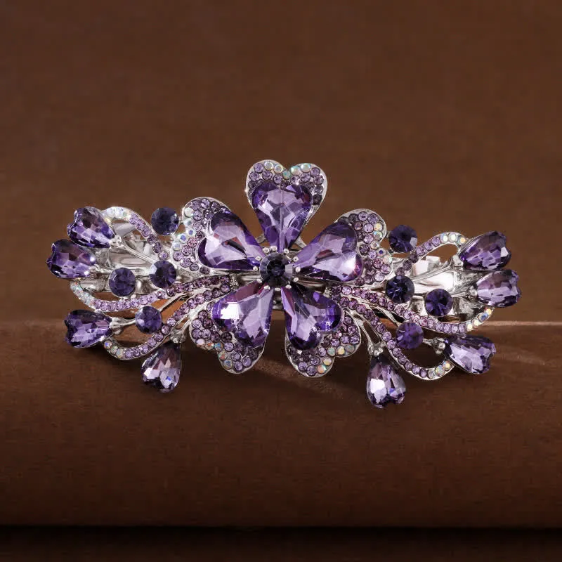 Women's Elegant Floral Sparkly Crystal Hair Clip sold by FloralTrip
