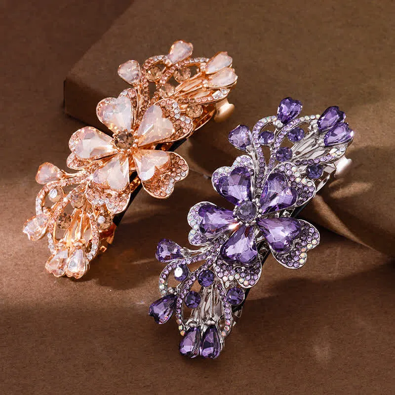 Women's Elegant Floral Sparkly Crystal Hair Clip sold by FloralTrip product image thumbnail 5
