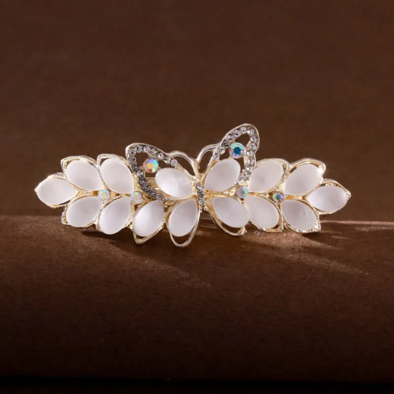 Women's Butterfly Imitation Cat's Eye Stone Hair Clip sold by FloralTrip