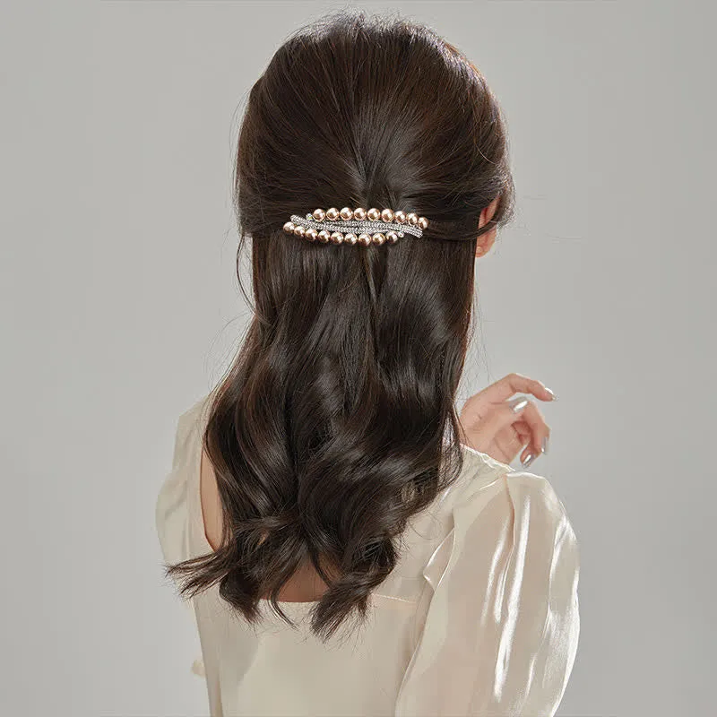 Women's Double-Row Faux Pearl Hair Clip sold by FloralTrip product image thumbnail 2