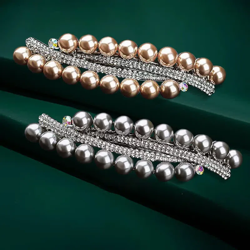 Women's Double-Row Faux Pearl Hair Clip sold by FloralTrip product image thumbnail 4