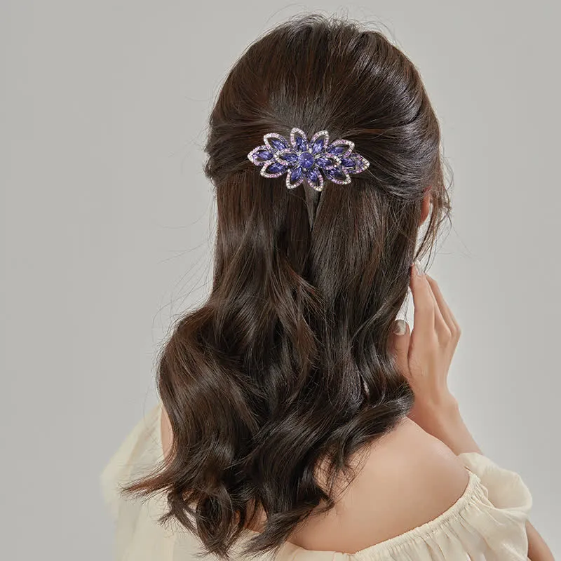 Women's Luxury Rhinestone Flower Hair Clip sold by FloralTrip product image thumbnail 2