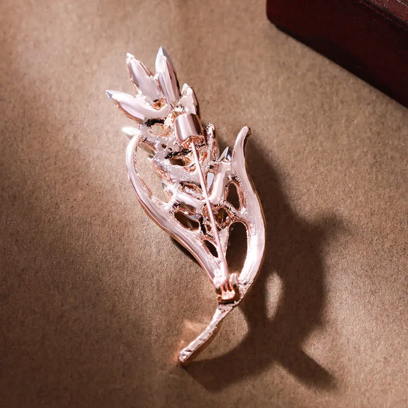 Women's Golden Wheat Ear Rhinestone Brooch sold by FloralTrip product image thumbnail 5