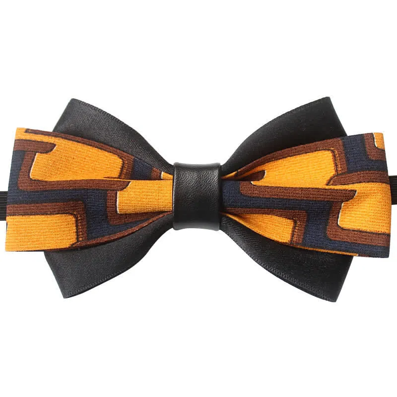 3Pcs Men's Unique Printed Double Layered Bow Tie Set sold by FloralTrip product image thumbnail 2