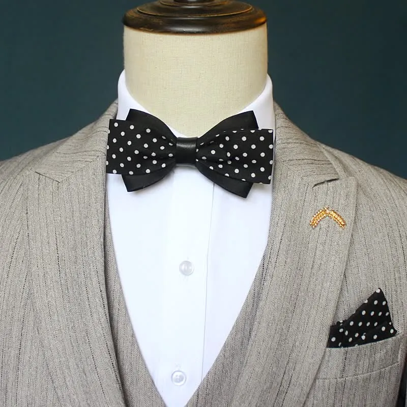 3Pcs Men's Unique Printed Double Layered Bow Tie Set sold by FloralTrip product image thumbnail 3