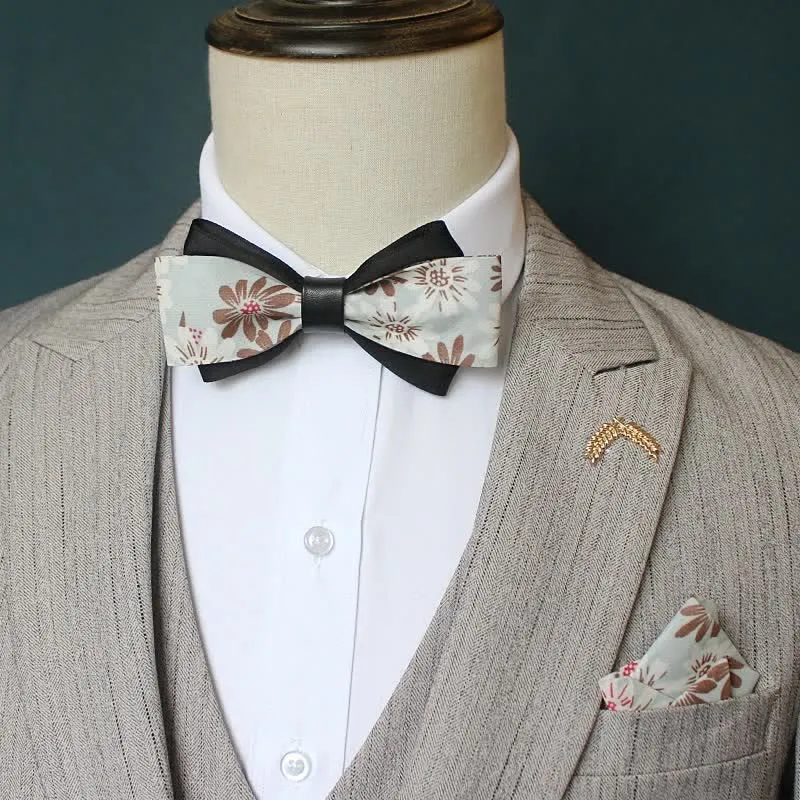 3Pcs Men's Unique Printed Double Layered Bow Tie Set sold by FloralTrip product image thumbnail 4