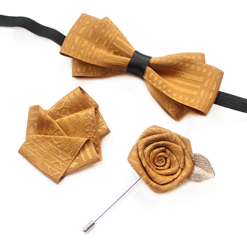 3Pcs Men's Elegant Vintage Dark Lines Bow Tie Set sold by FloralTrip product image thumbnail 3